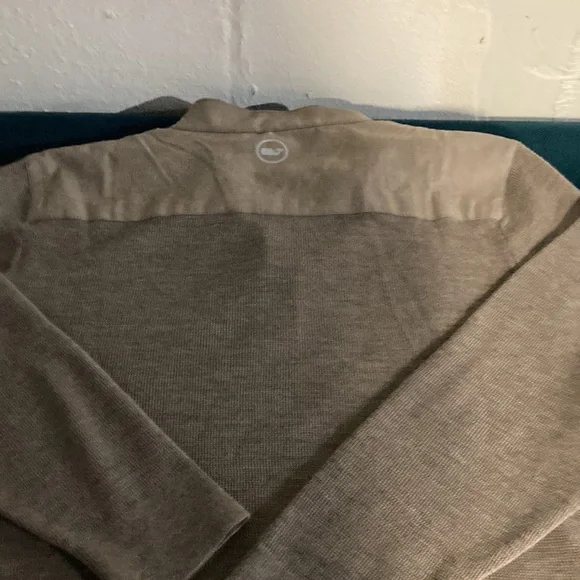 NWOT JIM NANTZ VINEYARD VINE 3/4 Zip beige 100% merino wool in LARGE. - Picture 4 of 5